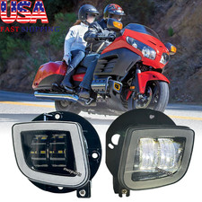 Pair LED Fog Light For Honda Goldwing GL1800 Valkyrie/ F6B 13-17 Driving Lights picture