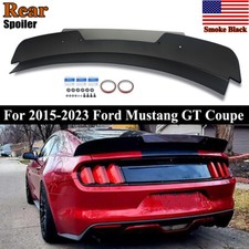 2PCS Smoke Black Rear Spoiler Wing W/Wicker Bill Flap For 2015-2023 Ford Mustang picture