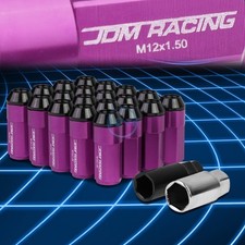 29mm Aluminum M12x1.5 6-Point 23mm OD Purple 20 Lug Nuts w/24mm Cap Set+Adapter picture