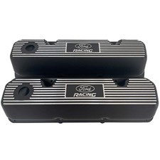 NOS 351 Cleveland Valve Covers - Ford Racing Logo - Black - #M-6582-A341R picture