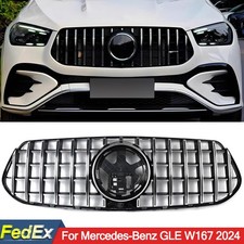 GT R Front Bumper Grille Chrome+Black Fits Mercedes-Benz W167 GLE450 2023-2025 picture