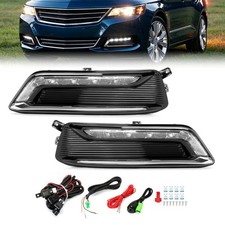For 14-20 Chevy Impala LED Fog Lights Lamps Clear w/Wiring Driver & Passenger picture