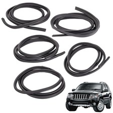 For 1999-2005 Jeep Grand Cherokee WJ 5-Piece Rubber Seal Weatherstrip Set picture
