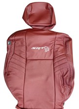 Red Wine Leather Seat Covers for 2015-23 Dodge Challenger with SRT Hellcat Logo picture