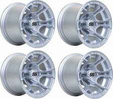 GTW Spyder 10 inch Machined/Silver Aluminum Golf Cart Wheel | 3:4 Offset | Set 4 picture