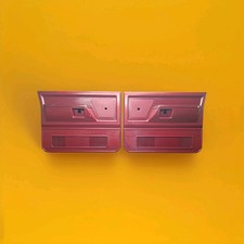 1987-93 Dodge Ram D150 W150 Ramcharger Red Manual Door Panels Pair OEM picture