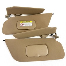 1999-2001 Ford Excursion Sun Visors PAIR Shades OEM Lighted Mirrors Brown Tan picture