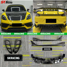 Fits 2013-24 Porsche 718 982 981 Cayman Boxster Carbon Rear Lip Side Skirts Kits picture