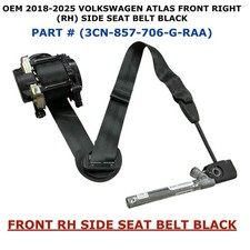 2018-2025 Volkswagen Atlas front right side seat belt BLACK 3CN-857-706-G-RAA picture