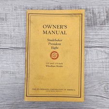 1929 Studebaker President Eight Owners Manual 125 & 135 Inch Wheelbase Models picture