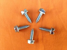  500  Bulk Zinc Plated  LICENSE PLATE TAG SCREWS  Hex  Head Car Dealer Lot Self picture