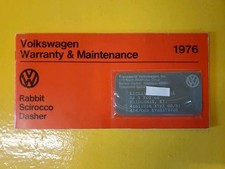 Vintage 1976  Volkswagen Warranty & Maintenance Manual with owners VIN card picture