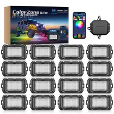 MICTUNING 16 Pods RGB+IC LED Rock Lights for Truck Underglow Under Car Neon Kit picture