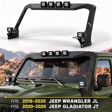 Windshield Frame Cover Light Mount w/LED For 2018-2026 Wrangler JL Gladiator JT picture