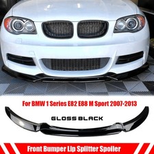 Front Bumper Spoiler Lip For BMW 1 Series E82 E88  M Sport 2007-2013 Gloss Black picture