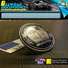 AMG Front Hood Emblem Affalterbach Black Chrome Apple Badge Mercedes Benz 57mm picture