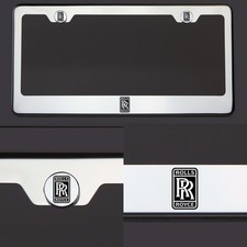 Fit Rolls Royce Logo Laser Etched Stainless Steel License Plate Frame Chrome picture
