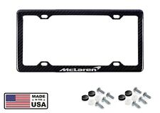 McLaren Silver Text and Swoosh 4 Hole Slim Carbon Fiber Plate Frame  picture