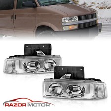 1995-2005 For Chevy Astro/Safari Crystal Clear Headlights Lamps W/Bulbs picture