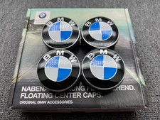 BMW Original Style Alloy Wheel Floating Centre Caps 56mm or 68mm Hub Cab Set picture