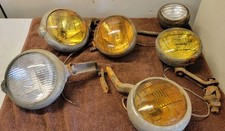 Lot 6 Vintage Car Fog Lights Driving Lamp yellow glass Lens Dietz Unity B-L-C picture