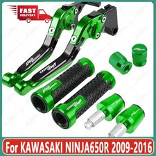 4Pcs CNC Brake Clutch Levers Handle Grips Cap For KAWASAKI NINJA650R 2009-2016 picture