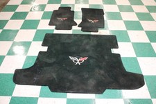 97-04 Corvette Black Carpeted Front Pair 2x Trunk Mat Liner OEM Factory OE WTY picture