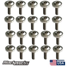 QTY 20 TITANIUM FENDER ENGINE HEADLIGHT BUMPER DRESS UP BOLT TORX SCREW M6X1.0 picture