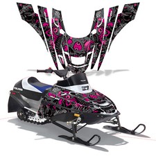 Snowmobile Full Graphics kit Decal for Polaris XC 120 2000-2020 TUNE IN PINK picture
