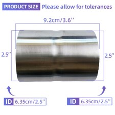 2.5” ID - 2.5” ID Exhaust Pipe to Pipe Connector Joiner Coupler Stainless Steel picture