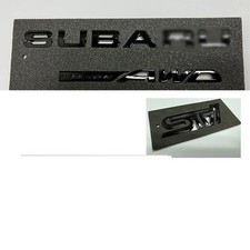 NEW 1X GLOSS /MATTE BLACK W.R.X. S.T.I SUBI AWD REAR TRUNK BADGE picture