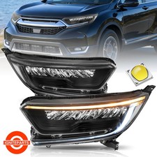 For 2017-2022 Honda CRV Full LED Black Headlights Assembly Pair picture