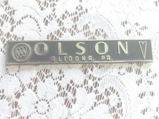 Vtg OLSEN Buick-Oldsmobile  Altoona Pa CHROME DEALER TRUNK EMBLEM-NOS picture