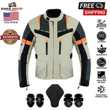 Motorcycle Jacket for Men Weather Resistant Cordura Textile Fabric for Enduro picture