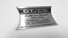 Engraved Dash Plaque Custom Fit for 05-09 Mustang GT / CS California Special picture