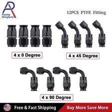 12PCS 4AN 6AN 8AN 10AN 12AN PTFE Fuel Oil Gas Swivel Hose End Fittings Adapter picture