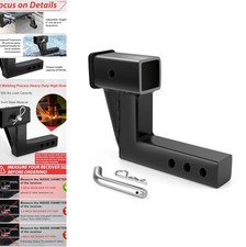 2 Inch Hitch Extender 6 Inch Rise Drop 500 LB Solid Steel Powder Coated Towing picture