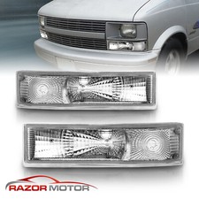 1995-2005 For Chevy Astro Van Euro Chrome Clear Bumper Signal Lights Pair picture