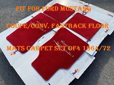 For Ford Mustang Shelby GT 500 Floor Mat Mats carpet Red Set of4 1964-1973 picture