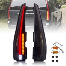 Pair FULL LED SMOKED Tail Lights For 2007-2014 Yukon Suburban Tahoe Plug & Play picture