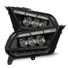 For 10-12 Ford Mustang AlphaRex Nova Black LED Projector Headlights Headlamps picture