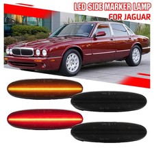 4x LED Smoked Front Rear Side Marker Light For 98-03 Jaguar XJ XJ8 XJR Sport VDP picture