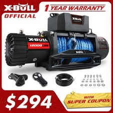 X-BULL 12v Electric Winch 12000LBS Synthetic Rope Towing Truck 4x4 Off-Road Jeep picture