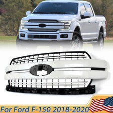 White Platinum Front Grill Grille For 2018 2019 2020 Ford F150 Lariat Style picture