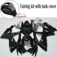 Full Fairing Kit w/ Tank Cover Glossy Black For Suzuki GSXR600/750 2006-2007 ABS picture