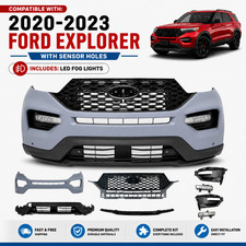 for 2020 2021 2022 2023 FORD EXPLORER ST FRONT BUMPER GRILLS LED FOG LIGHTS picture