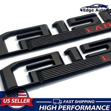 2PCS Fender Emblems For F-150 Lariat 2015-2020 Left & Right Badges Black Red picture