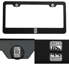 Laser Engraved Rolls Royce Logo Mirror Matte Black License Frame Stainless Steel picture