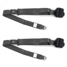 Early Cars 1928-1932 Standard 3pt Charcoal Retract Bucket  Seat Belt Kit-2 Belts picture
