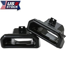 Pair(2) Exhaust Bezels Gloss Black For 2019-2024 Chevy Silverado GMC Sierra 1500 picture
